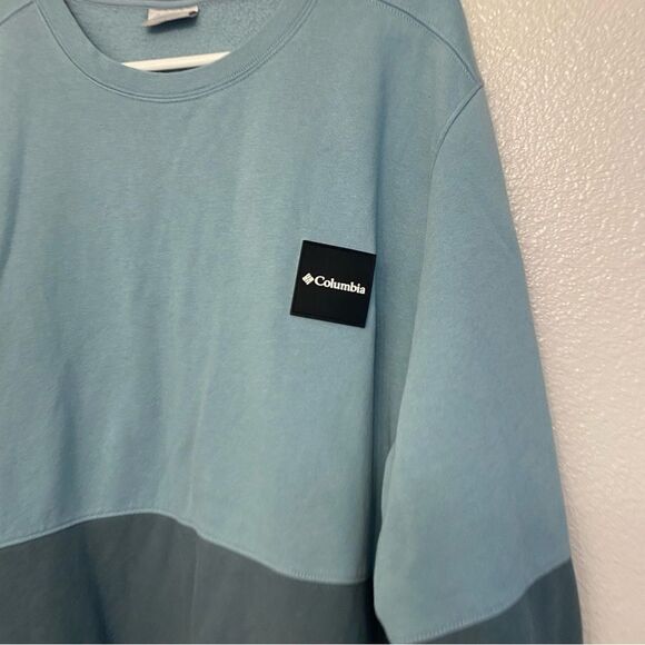 Columbia Hawkins Cliff Men's Blue color block Crew neck Sweatshirt XL - Picture 6 of 8